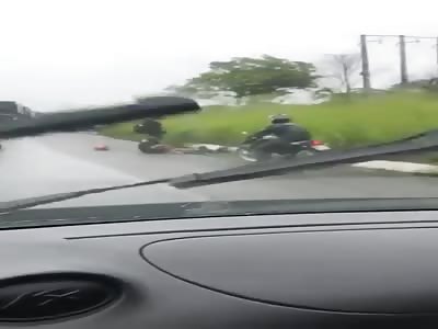 RIDER TORN LEG IN AN ACCIDENT 