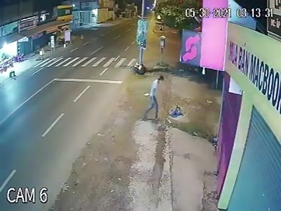 MAN CAUSES MOTORCYCLE ACCIDENT