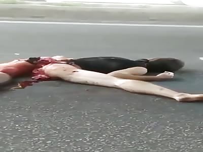 SHATTERED BODY IN THE MIDDLE OF THE STREET