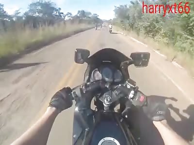 MOTORCYCLIST RUNOVER BY MOTORCYCLE