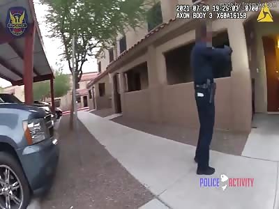 MAN SHOT DEAD AS HE WALKS TOWARD THE OFFICER WITH A KNIFE