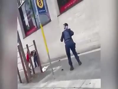 MAN ATTACKING A POLICEMAN