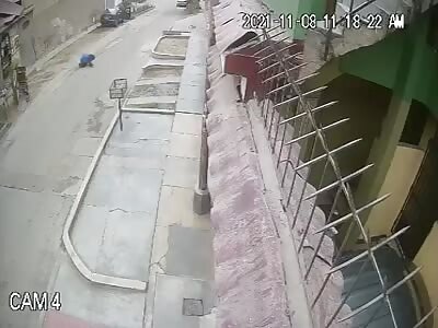 MAN BEING KILLED IN THE STREET 