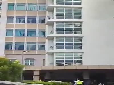 Girl jump from building