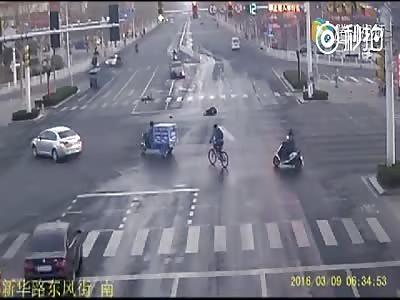 Car hits biker and runs Away.