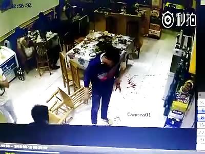 Man with knife attacks Restaurant.