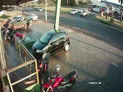 MOTORBIKE CRUSHED BY TRUCK
