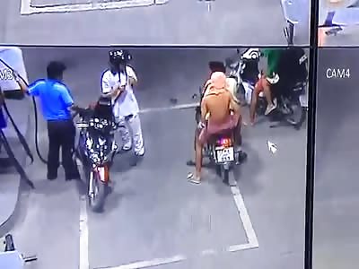 Man brutally beaten in gas Station.