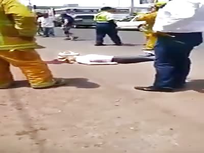 WOMAN HEAD CRUSHED BY TRUCK.