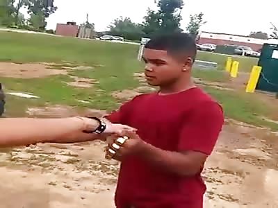 Brutal Brass Knuckles KO.  16 yr old black boy uses brass knuckles to brutally sucker punch 12 yr old white boy