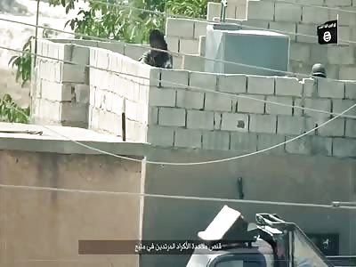 ISIS sniper headshot on kurdish fighter in Manbij.