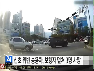  Horrific car crash in South Korea.