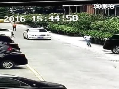 Little girl is crushed by car and female driver goes into despair 
