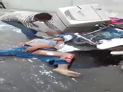 Graphic: Motorcycle Accident Leaves 2 Men Fucked Up in Agony