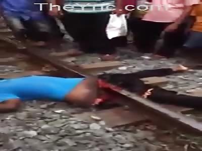Man In 2 Pieces By Train