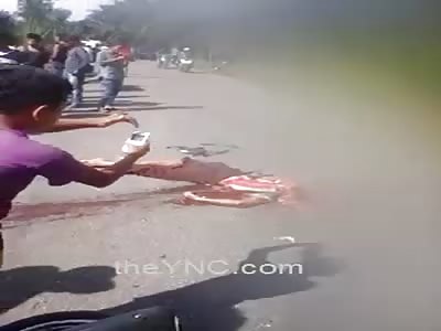 MAN HEAD CRUSHED BY TRUCK