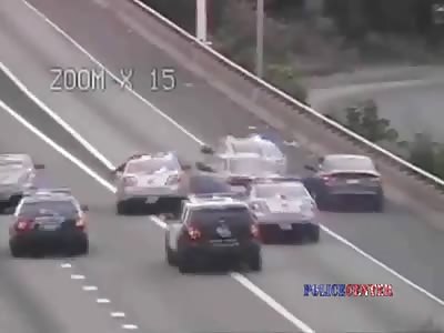Cop Cars Swarm Suspect to End Chase