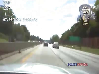 Dashcam Shows Fleeing Suspect Flip Car