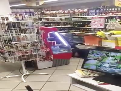 Drunken fight in the store