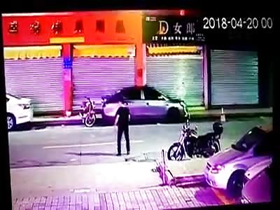 Drunk man run over by a car.