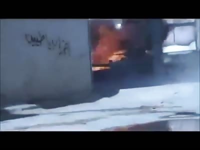 Tank Crewman Bails Out Of Burning Tank At The Last Possible Second