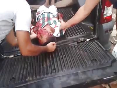 Kid Removed from the Dirt Still Agonizing - Drowning in Blood After Headshot