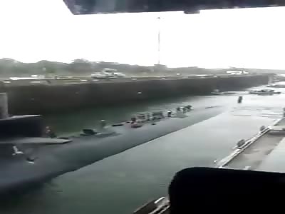 Nuclear submarine in Panama canal heading north korea