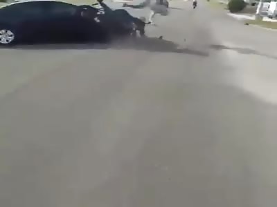 Motorcyclist and lover go flying off the bike