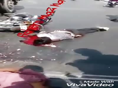 Two motorcyclists crushed by truck
