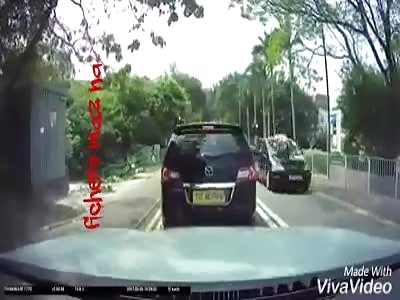 Woman run over and carried on the windshield