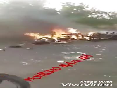 Man burns after crashing (new angle)