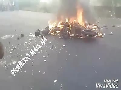 New version on motorcycle burning