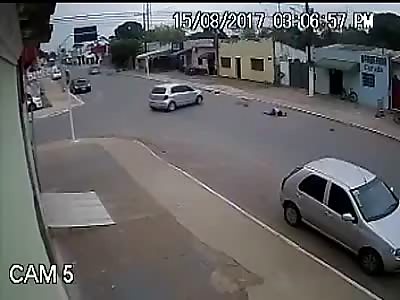 Cameras crash between motorcycle and car