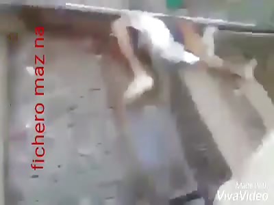Man split in two by train (new angle)