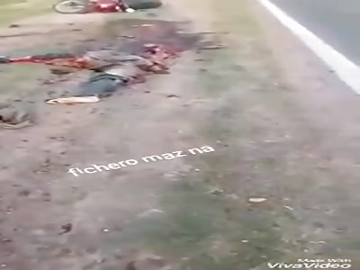 WTF: body of man suffering from motorcycle accident is spread on sidewalk