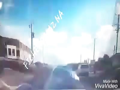 ACCIDENT: truck overtakes car and meets motorcyclist