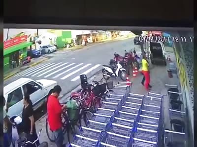 motorcyclist is run over