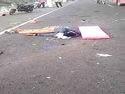 MAN RESTS COMFORTABLY IN THE PAVEMENT AFTER SUFFERING ACCIDENT