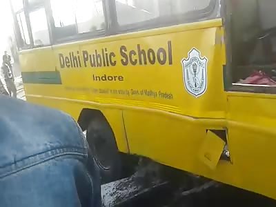 SCHOOL BUS SUFFER ACCIDENT (ANOTHER ANGLE)