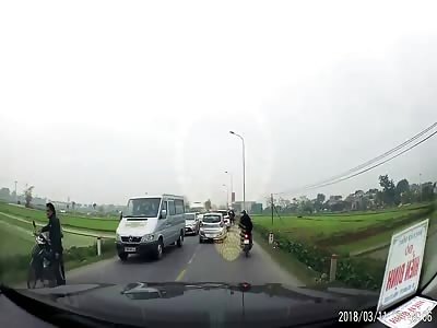 CRASH!..Motorcyclist Should be Watching Where He is 