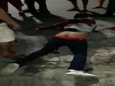 Thief is Agonizing.. Lying in a Pool of its Own Blood After Being Brutally Beaten