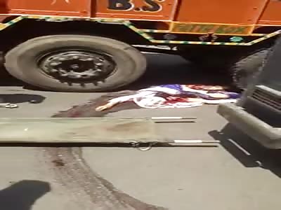 WOMEN CRUSHED BY TRUCK ANOTHER ANGLE