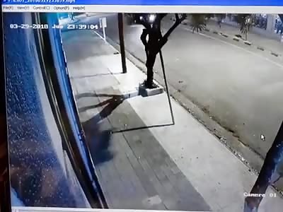 CAR GOES ABOVE THE WOMAN