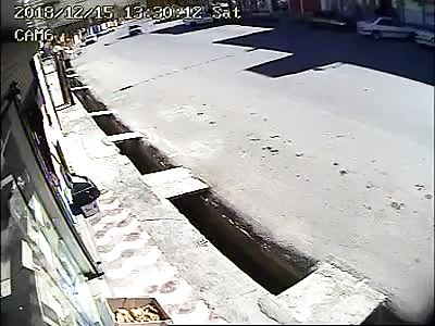 CCTV Captures Motorcyclist Catapulted at Mach Speed