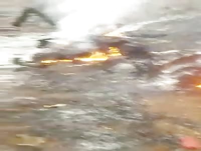 African Biker Burns to Crisp When His Bike Spontaneously Explodes