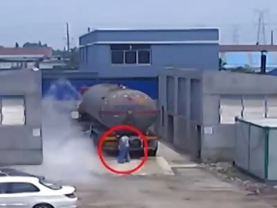 Propane Leak Ignites a Man In A Huge Fireball