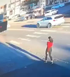 Woman Uses Stranger's Body as a Parking Spot