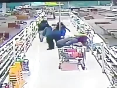 Thug Attacks Elderly Obese Man in Supermarket