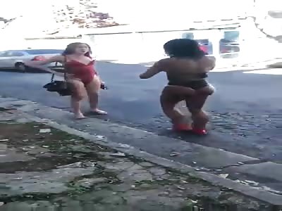 Fight between two transsexual bitches