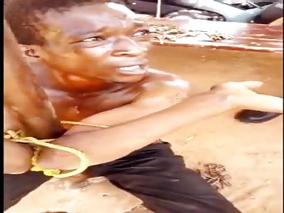 Crying Thief Tortured with Plastic Cable.